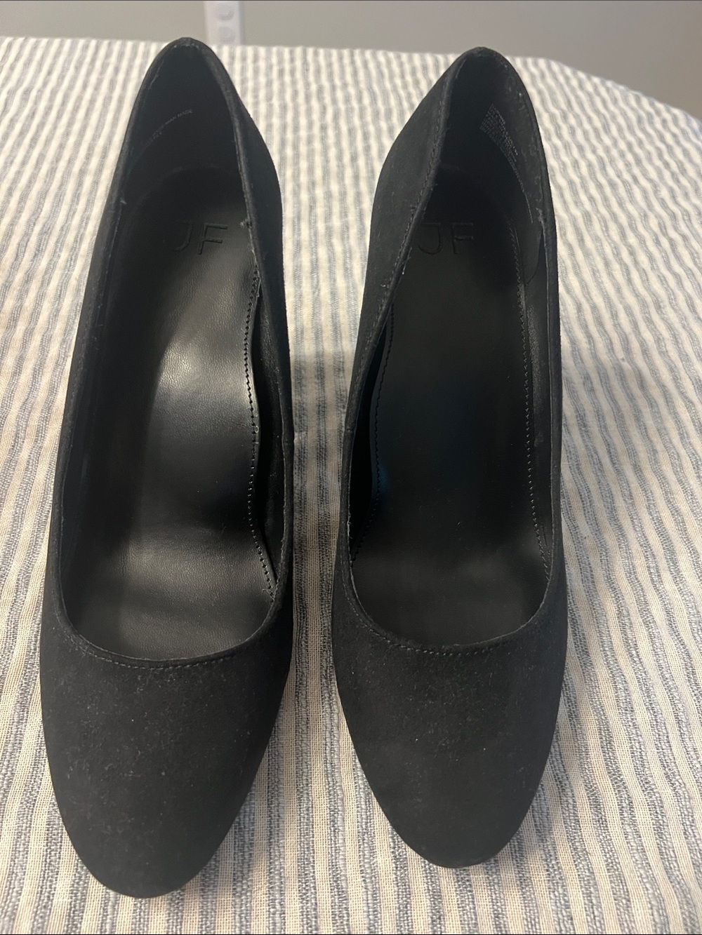 Classic Black Suede Pointed-Toe Heels